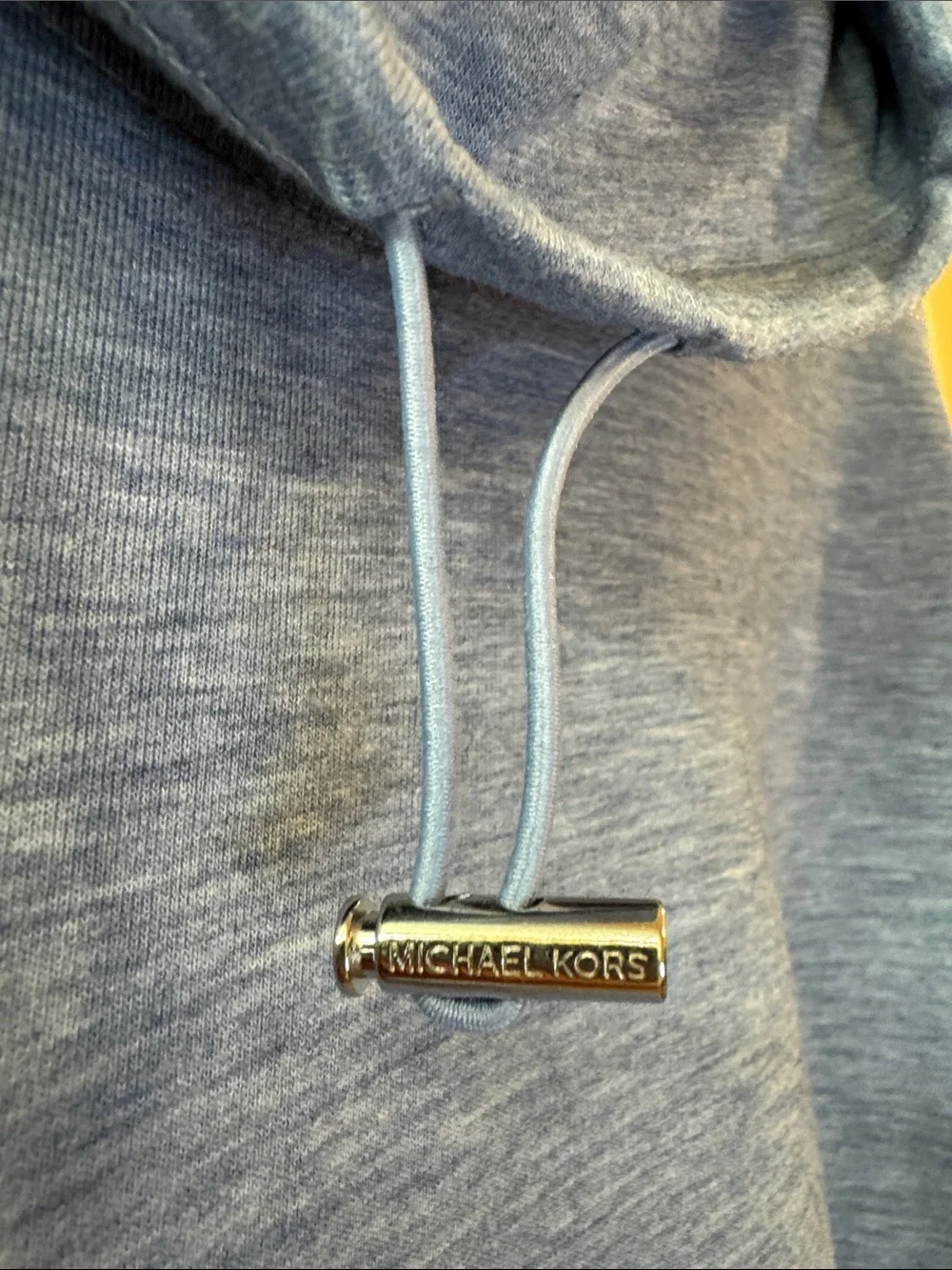 Michael Kors Heather Blue Cowl Neck Pullover Sweater Rhinestone Logo Size L